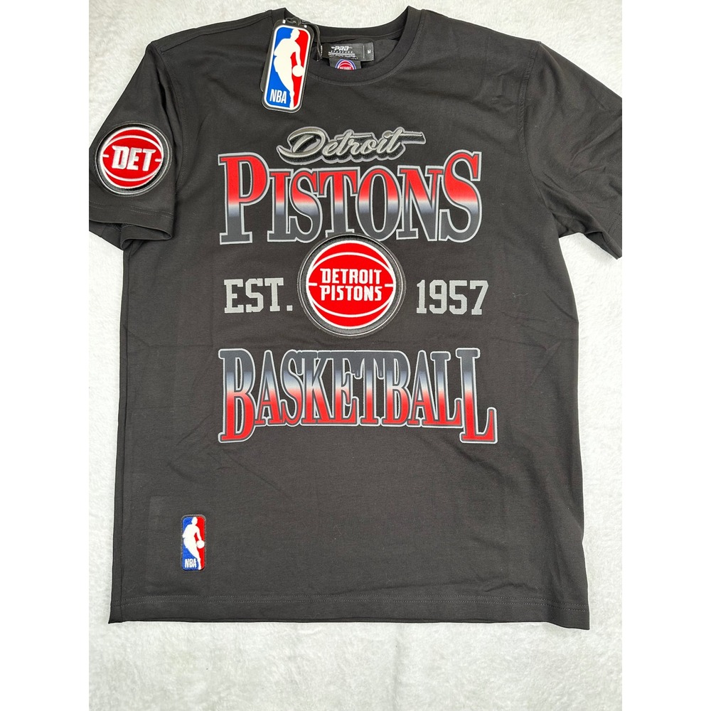 Pro Standard Detroit Pistons NBA Basketball T-Shirt Black Mens Medium New